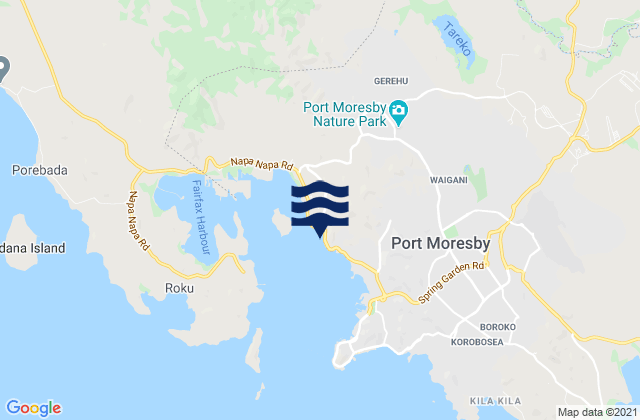 National Capital District, Papua New Guineaの潮見表地図