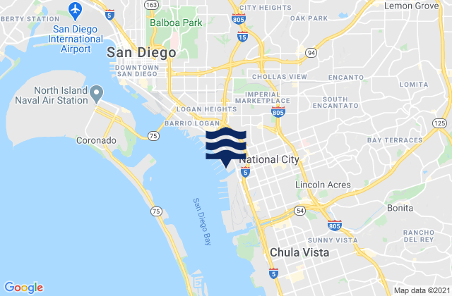 National City, United Statesの潮見表地図