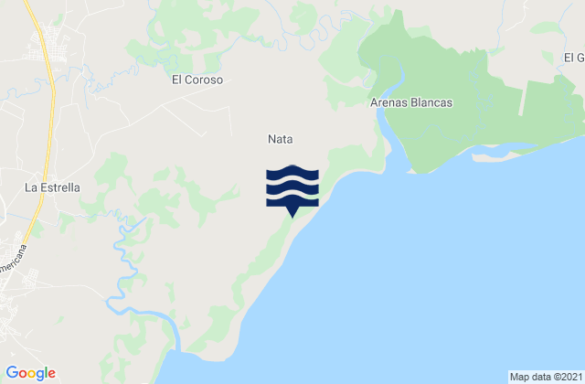 Natá, Panamaの潮見表地図