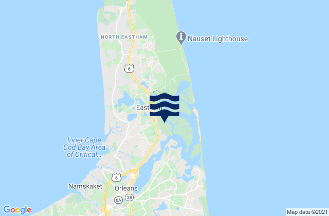 Nauset Light Beach Cape Cod National Seashore Eastham, United Statesの潮見表地図