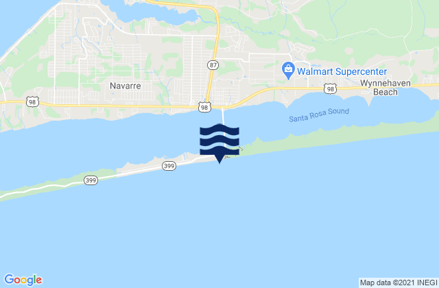 Navarre Beach, United Statesの潮見表地図