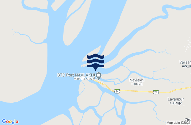 Navlakhi, Indiaの潮見表地図