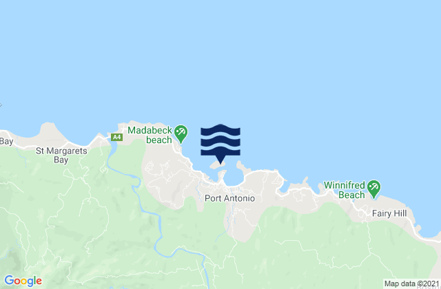 Navy Island, Jamaicaの潮見表地図