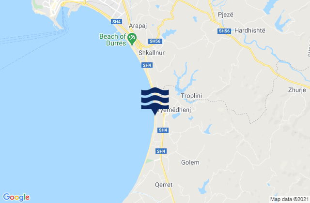 Ndroq, Albaniaの潮見表地図