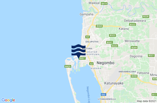 Negombo, Sri Lankaの潮見表地図