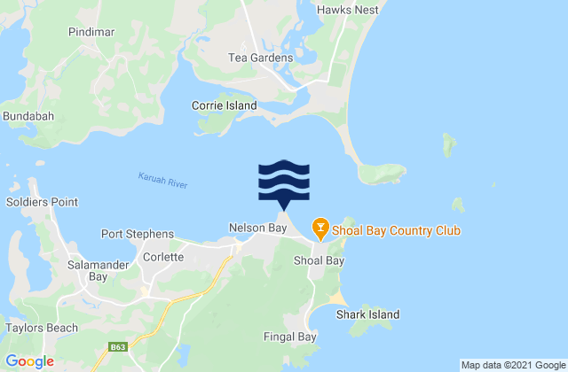 Nelson Bay Lighthouse, Australiaの潮見表地図