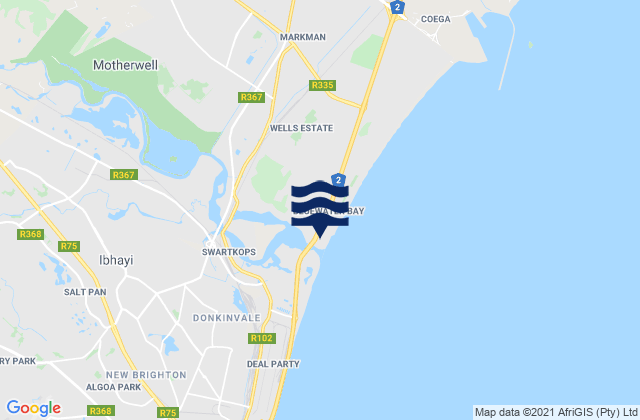 Nelson Mandela Bay Metropolitan Municipality, South Africaの潮見表地図