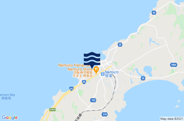 Nemuro, Japanの潮見表地図