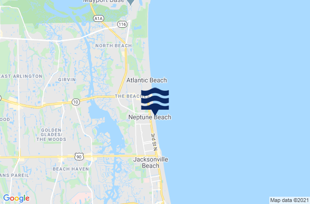 Neptune Beach, United Statesの潮見表地図
