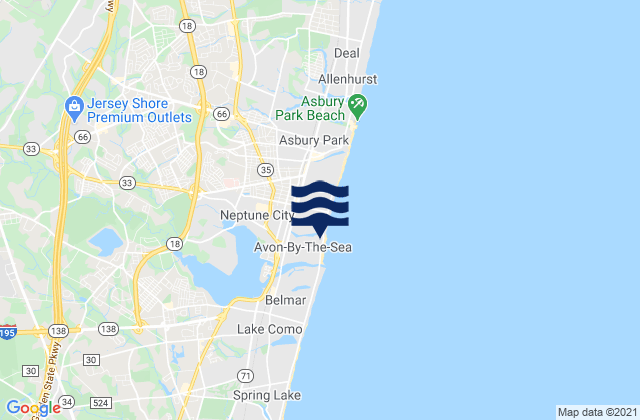 Neptune City, United Statesの潮見表地図