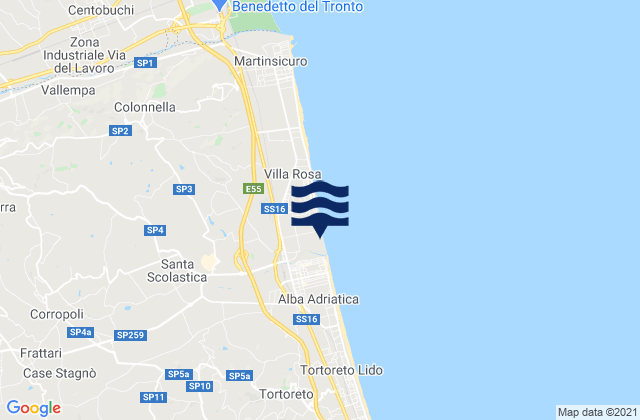 Nereto, Italyの潮見表地図