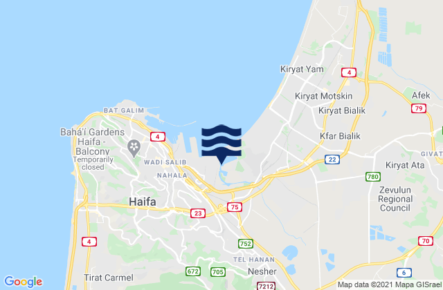 Nesher, Israelの潮見表地図