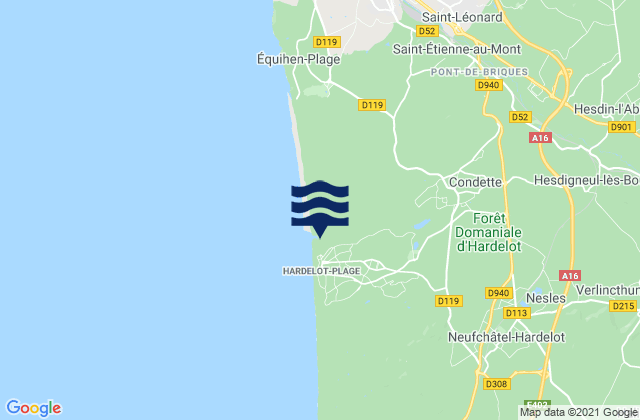 Nesles, Franceの潮見表地図