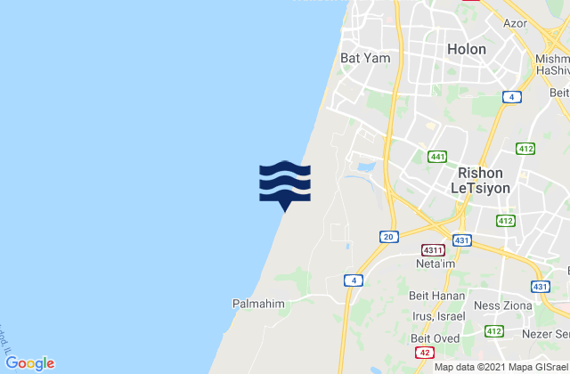 Ness Ziona, Israelの潮見表地図