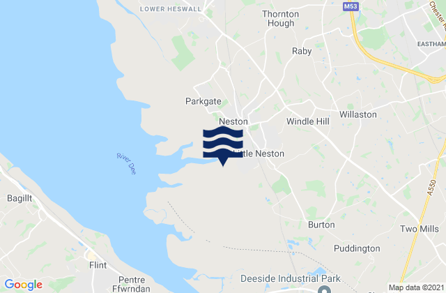 Neston, United Kingdomの潮見表地図