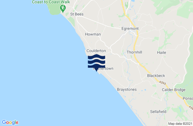 Nethertown Beach, United Kingdomの潮見表地図