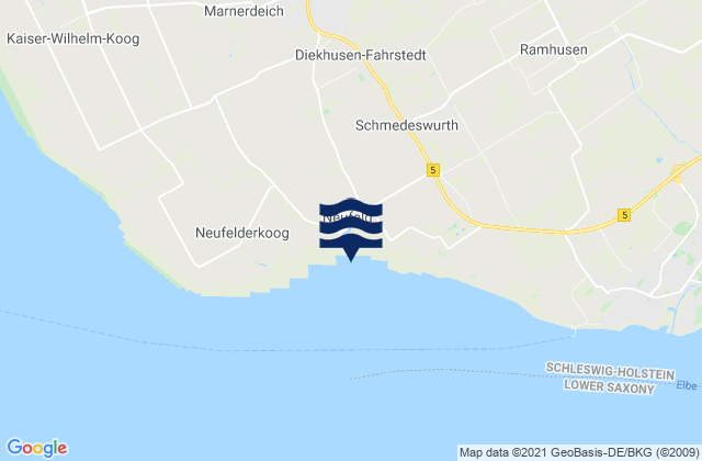 Neufeld Hafen , Denmarkの潮見表地図