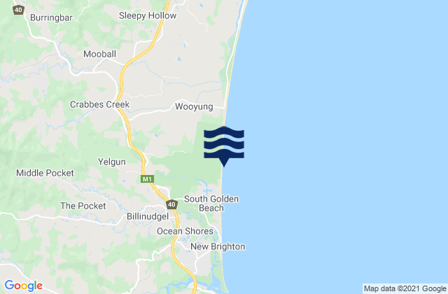 New Brighton Beach, Australiaの潮見表地図