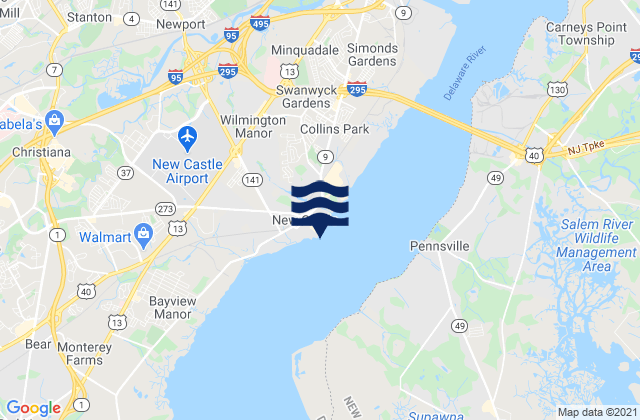New Castle Delaware, United Statesの潮見表地図