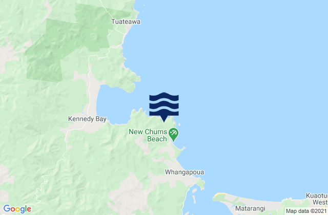 New Chums Beach, New Zealandの潮見表地図