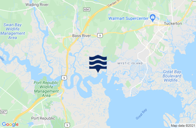 New Gretna (Bass River), United Statesの潮見表地図