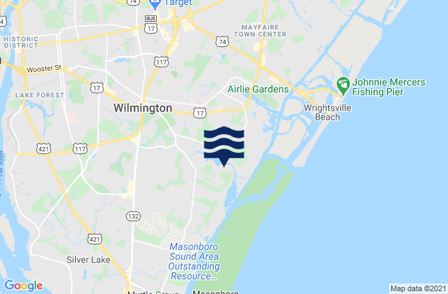 New Hanover County, United Statesの潮見表地図