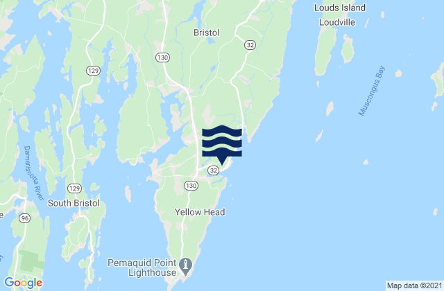 New Harbor Muscongus Bay, United Statesの潮見表地図