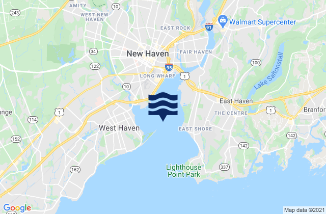 New Haven Harbor, United Statesの潮見表地図