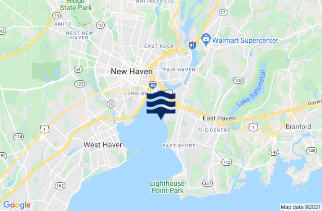 New Haven Harbor New Haven Reach, United Statesの潮見表地図