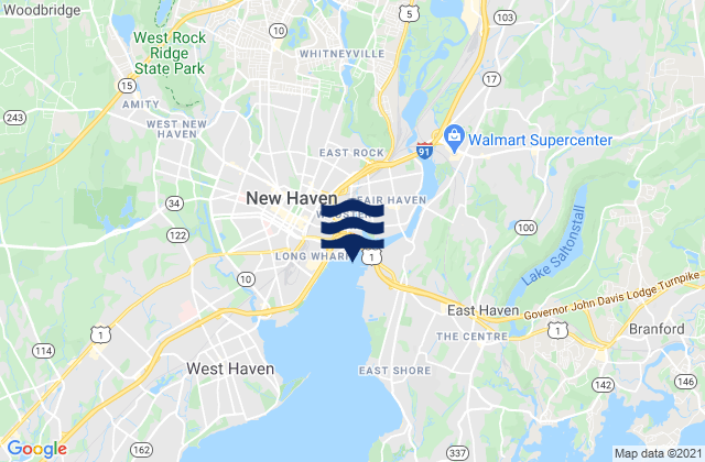 New Haven Harbor Tanker Terminal, United Statesの潮見表地図
