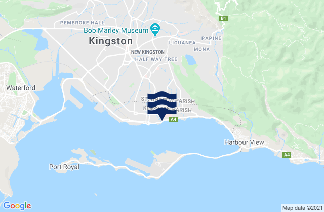 New Kingston, Jamaicaの潮見表地図