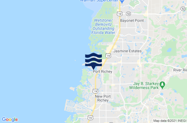 New Port Richey East, United Statesの潮見表地図