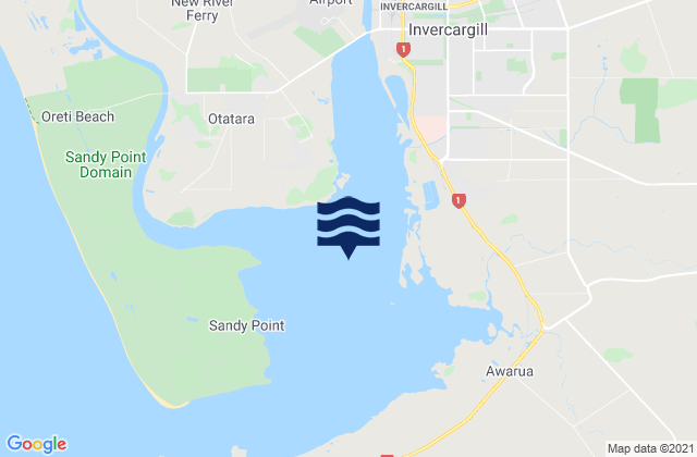 New River Estuary, New Zealandの潮見表地図
