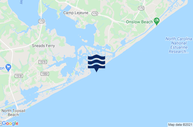 New River Inlet, United Statesの潮見表地図