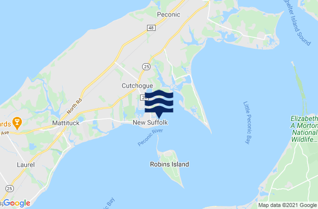 New Suffolk, United Statesの潮見表地図