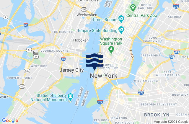 New York, United Statesの潮見表地図