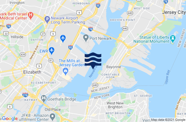 Newark Bay, United Statesの潮見表地図