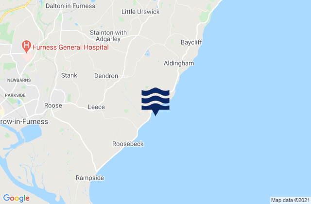 Newbiggin Beach, United Kingdomの潮見表地図
