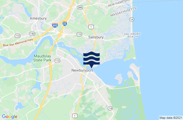 Newburyport Merrimack River, United Statesの潮見表地図