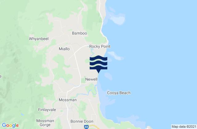 Newell Beach, Australiaの潮見表地図