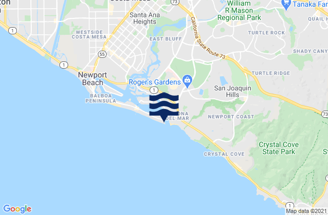 Newport Bay Entrance (Corona Del Mar), United Statesの潮見表地図