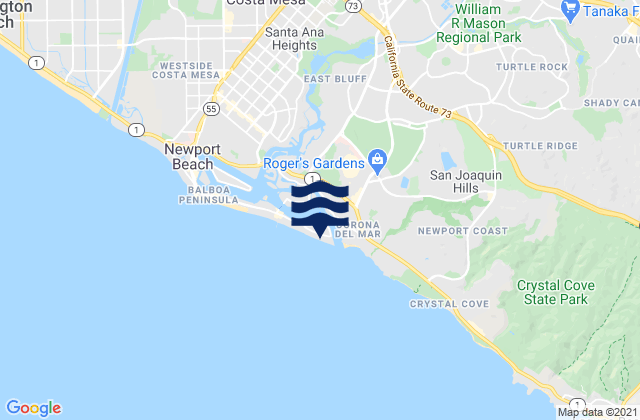 Newport Bay Entrance, United Statesの潮見表地図