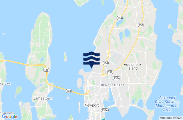 Newport East, United Statesの潮見表地図