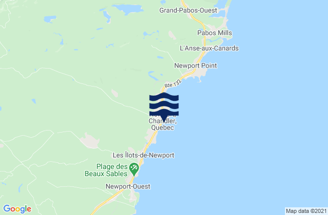 Newport, Canadaの潮見表地図