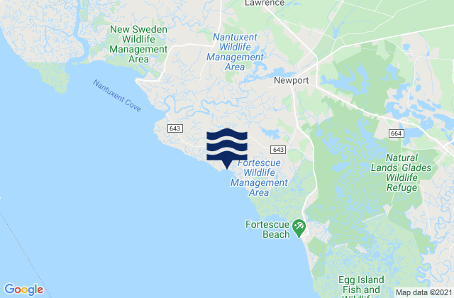 Newport Landing Nantuxent Creek, United Statesの潮見表地図