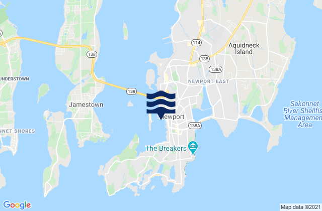 Newport, United Statesの潮見表地図