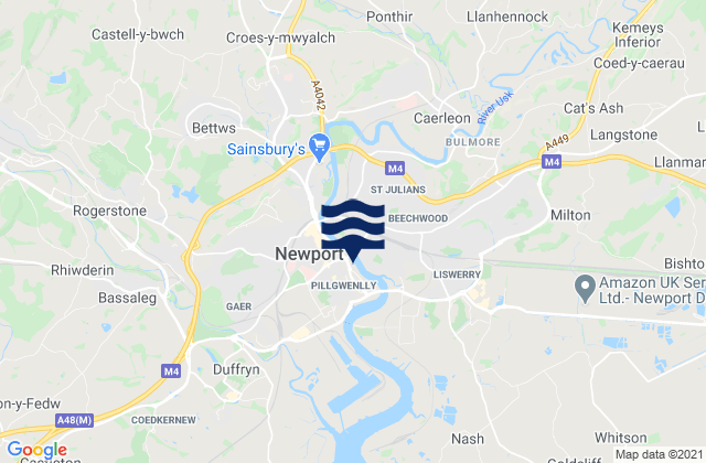 Newport, United Kingdomの潮見表地図