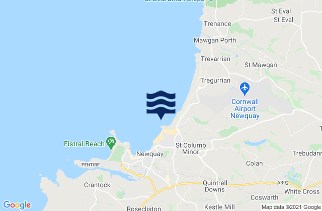 Newquay - Porth, United Kingdomの潮見表地図