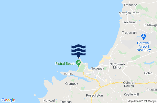 Newquay- Little Fistral, United Kingdomの潮見表地図