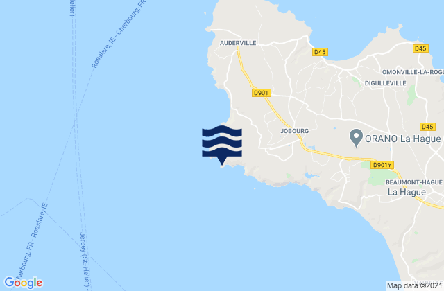 Nez de Jobourg, Franceの潮見表地図